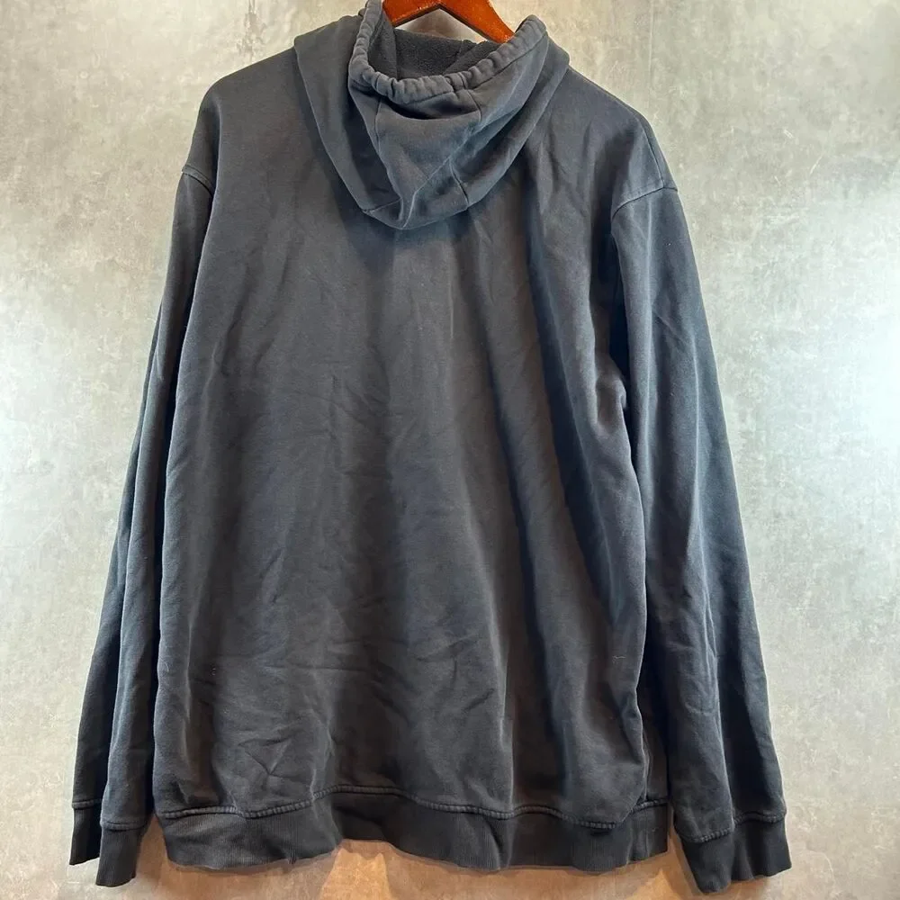 Adidas Men's Grey and Black Hoodie